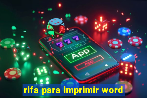 rifa para imprimir word