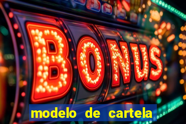 modelo de cartela para bingo