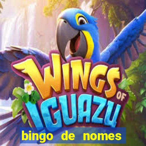 bingo de nomes educa??o infantil