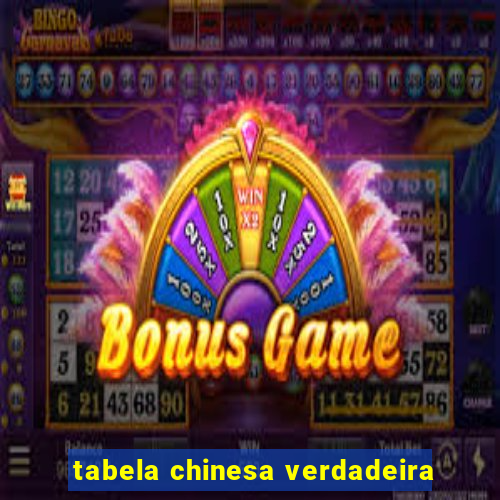 tabela chinesa verdadeira