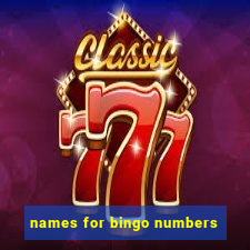 names for bingo numbers