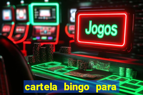 cartela bingo para cha de cozinha imprimir gratis