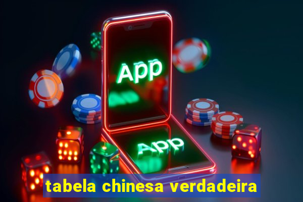 tabela chinesa verdadeira