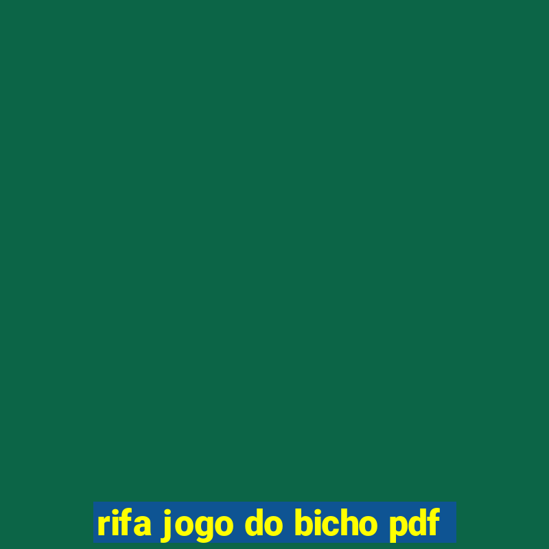 rifa jogo do bicho pdf