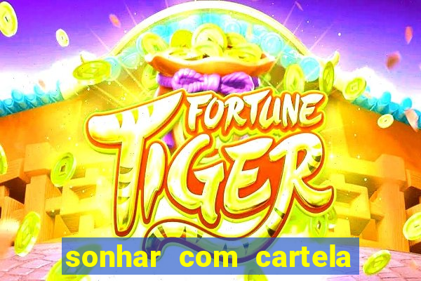 sonhar com cartela de bingo